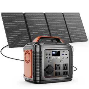 300W Portable Power Station, 296Wh 80000mAh Camping Solar Generator